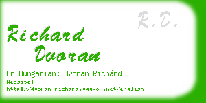 richard dvoran business card